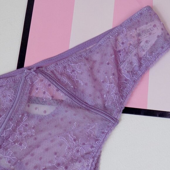 nwt victorias secret dream angels tanga sexy mesh lace luxe embroidered flowers - Picture 1 of 5